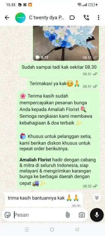 Testimonial krans bunga LANDAK